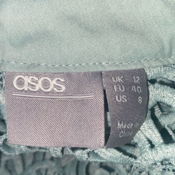 ASOS DESIGN Wms Sz 8 Seaform Green High Neck Sleeveless Pleated Midi Dress - Picture 9 of 9